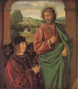 Jean Hey Pierre II Duke of Bourbon Presented by St Peter (mk05) Germany oil painting art